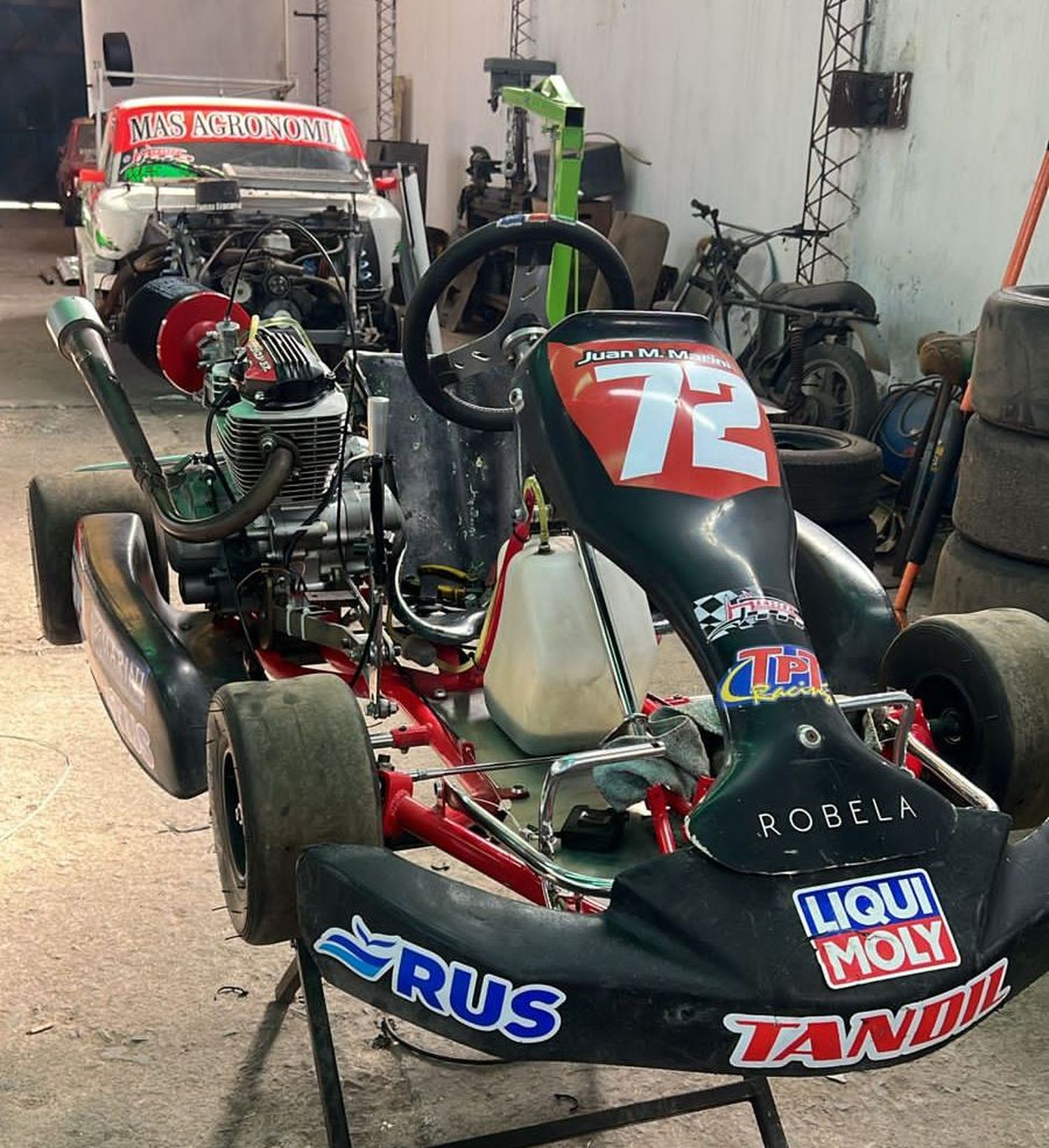 El karting de Marini, listo para el debut.