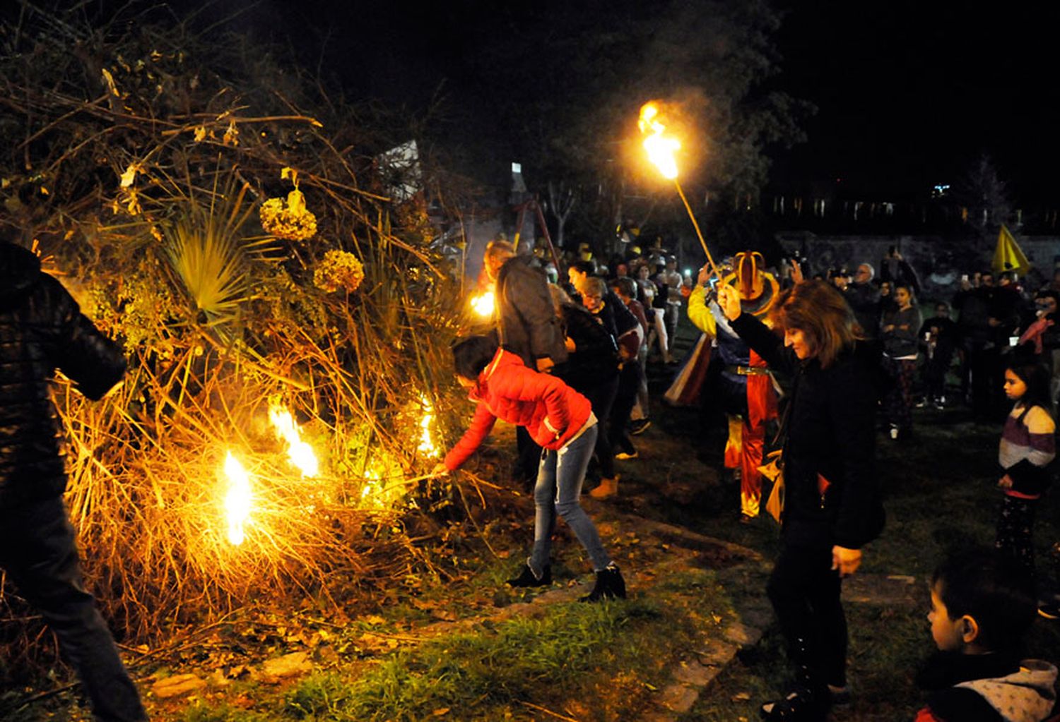 En la fogata de San Juan,  reivindicaron el reclamo por  la peligrosidad de un árbol