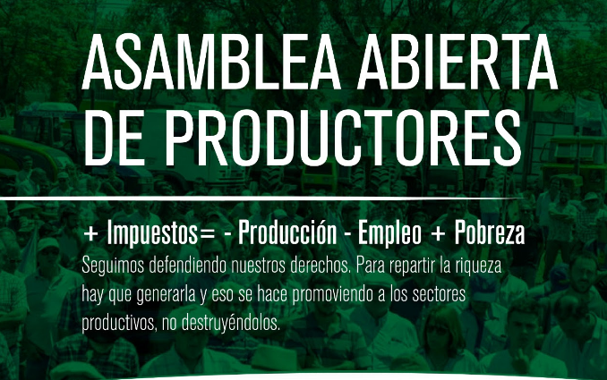 Siguen los reclamos del campo: Asamblea abierta de productores en Pergamino