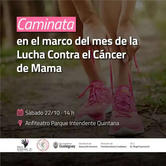Mes de la Lucha contra el Cáncer de Mama: organizan una nueva caminata