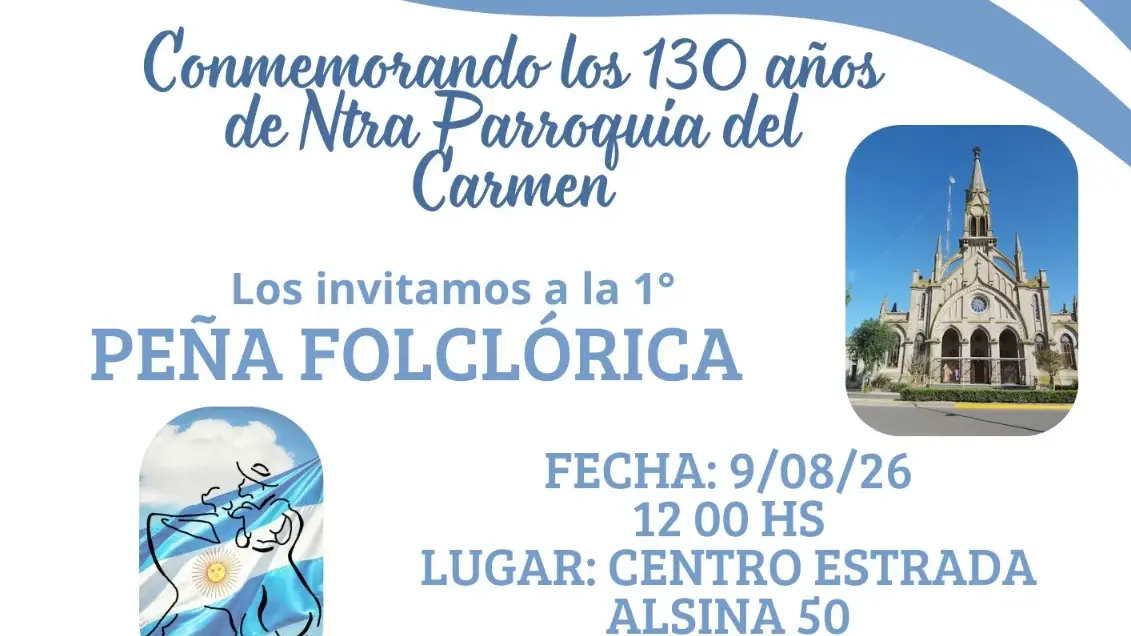 Peña folclórica por los 130 años de la Parroquia del Carmen