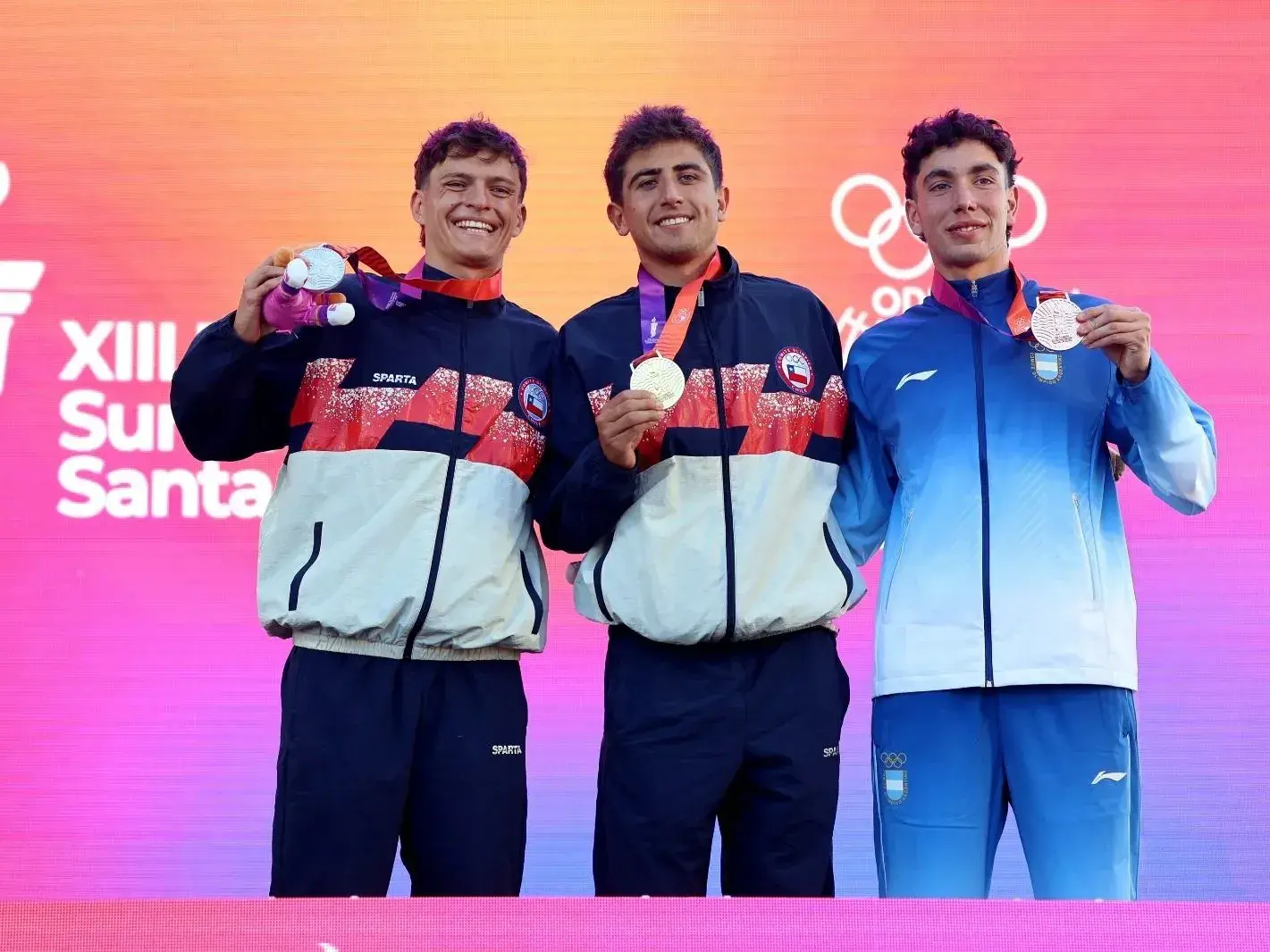 Chile encabezó el podio con el 1-2 en el triatlón masculino. Foto: Prensa Juegos Suramericanos