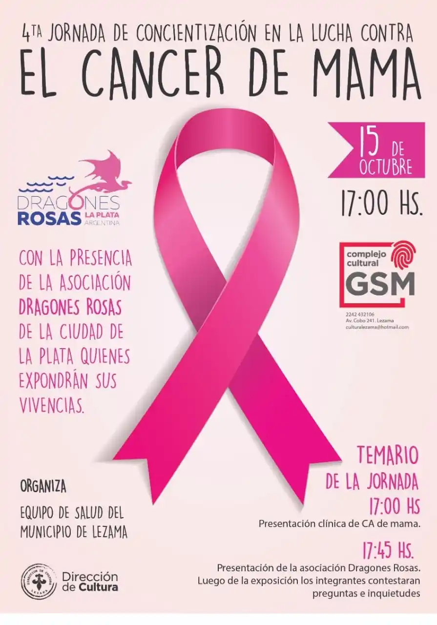 Lezama se viste de rosa: llega la 4° jornada de concientización en la “Lucha Contra el Cáncer de Mama”