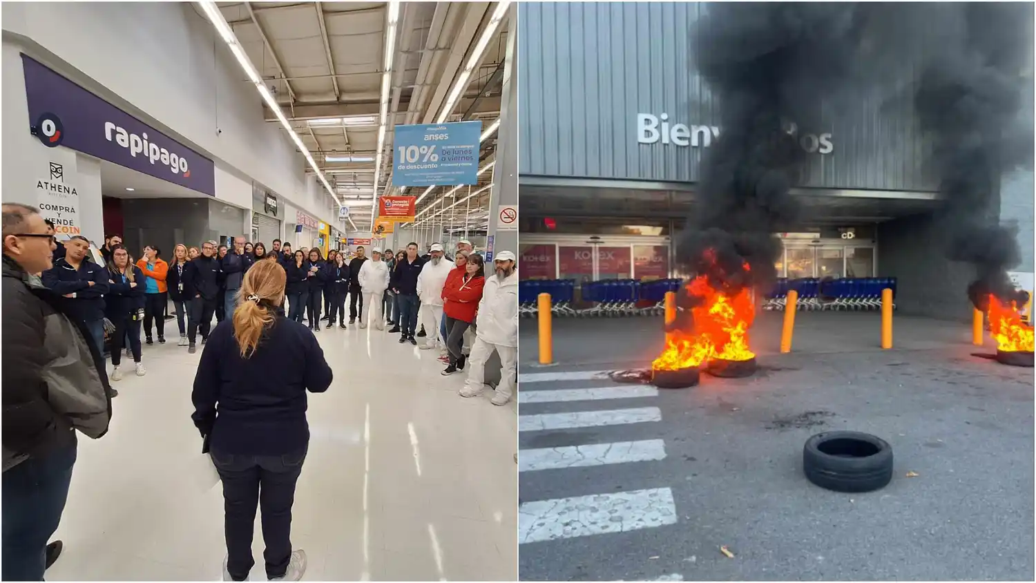 Los empleados realizan asambleas y protestas en sucursales del Conurbano.