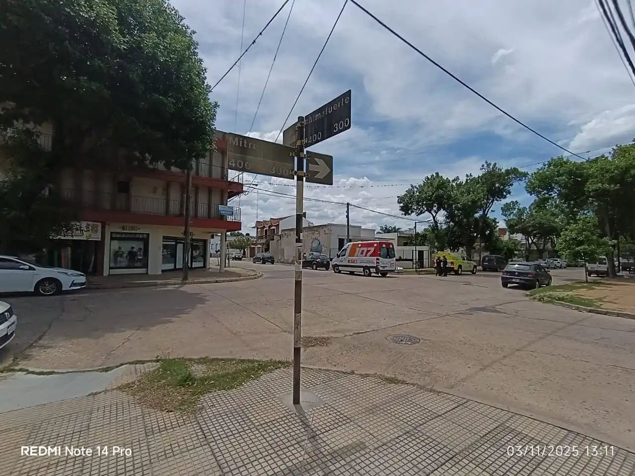 El episodio ocurrió en Almafuerte y Mitre. Foto: BVVT