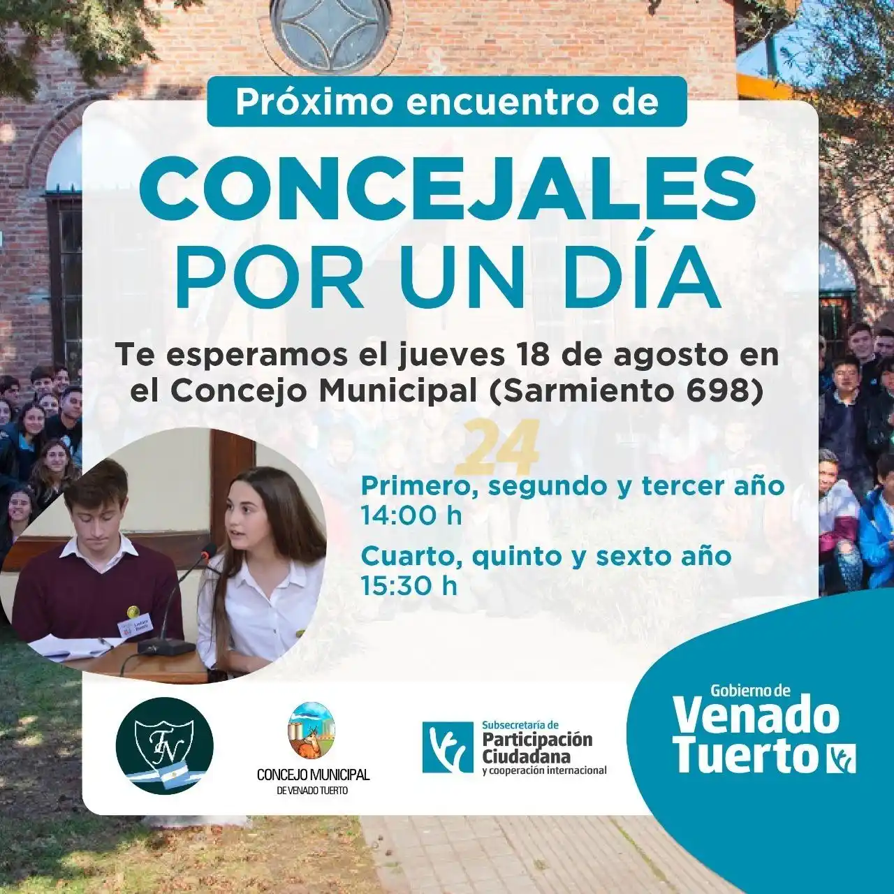 Venado Tuerto: se viene un nuevo encuentro de “Concejales por un Día”