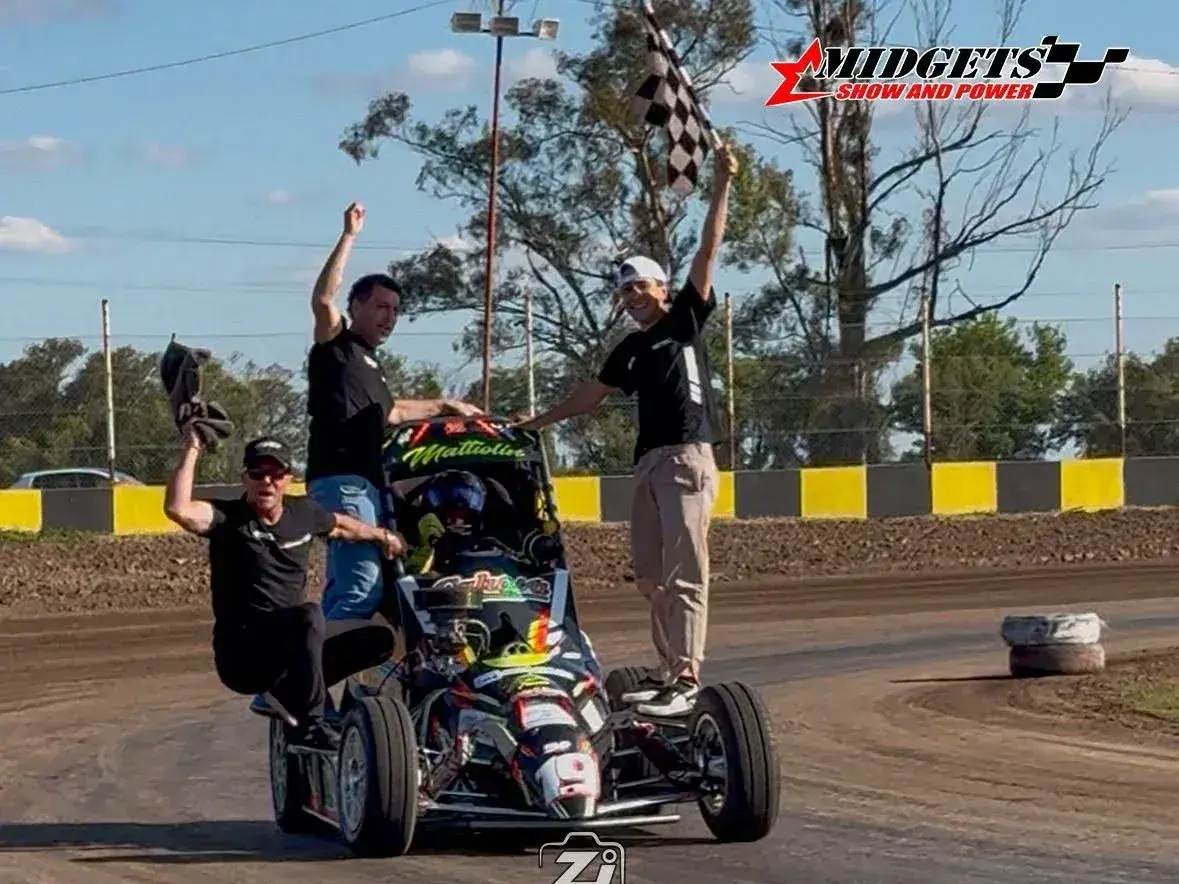 Cristian Mattioli se impuso con autoridad en la décima fecha del Midgets Show and Power, estirando su diferencia al tope de las posiciones en el Torneo Oficial "Hugo Merke". Foto:Facebook MSP