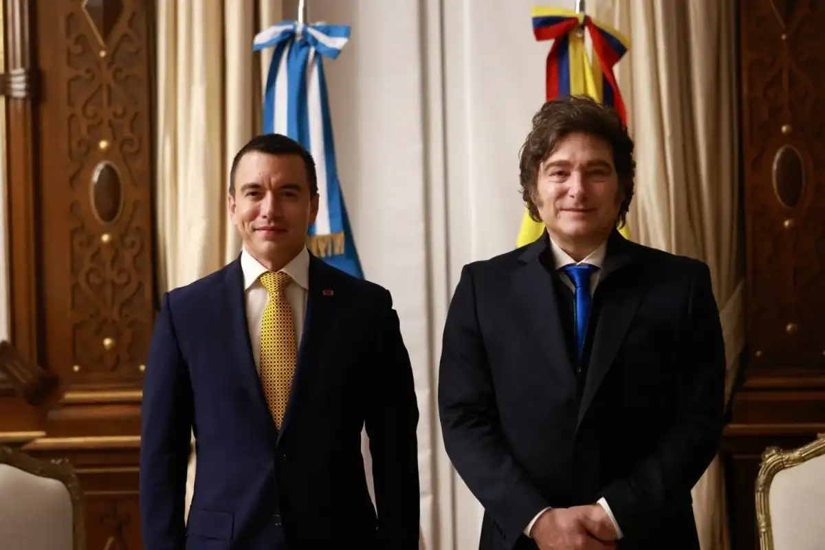 Javier Milei junto a Daniel Noboa.