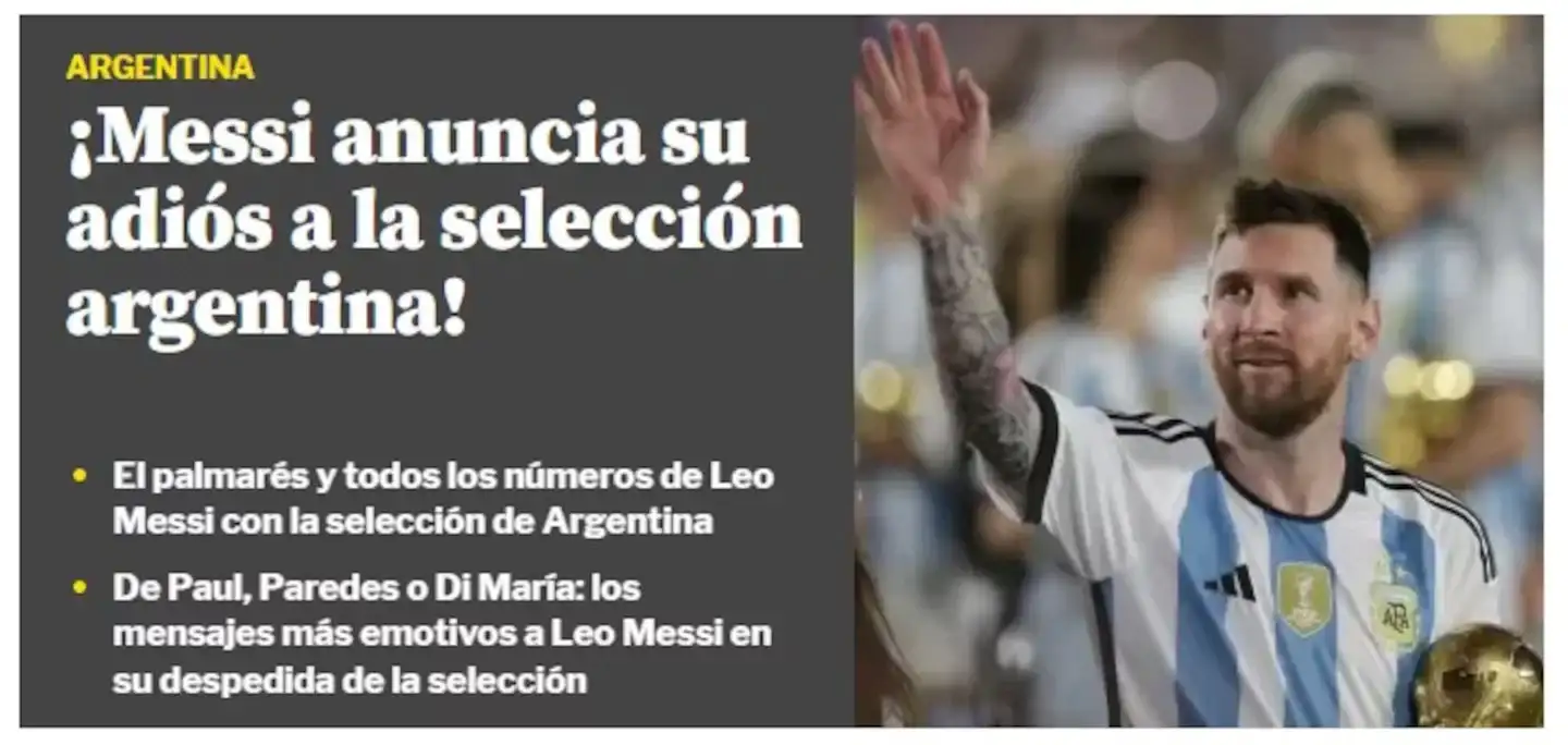 El retiro de Messi recorrió el mundo: así reaccionaron los principales diarios deportivos - 5