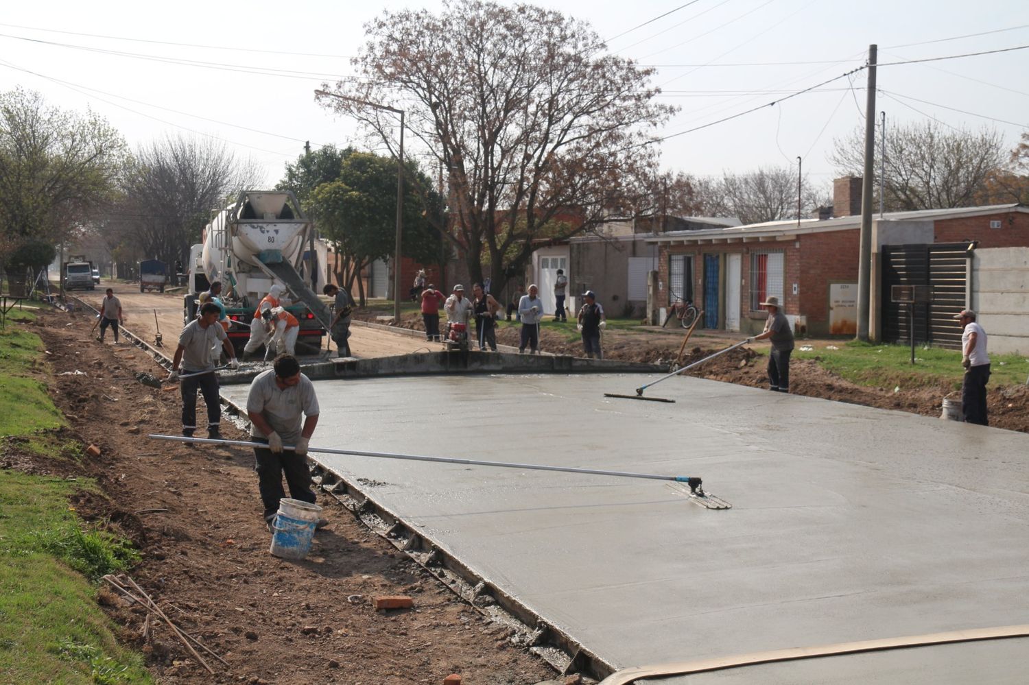 Nueva cuadra de pavimento en la zona norte de Venado Tuerto.