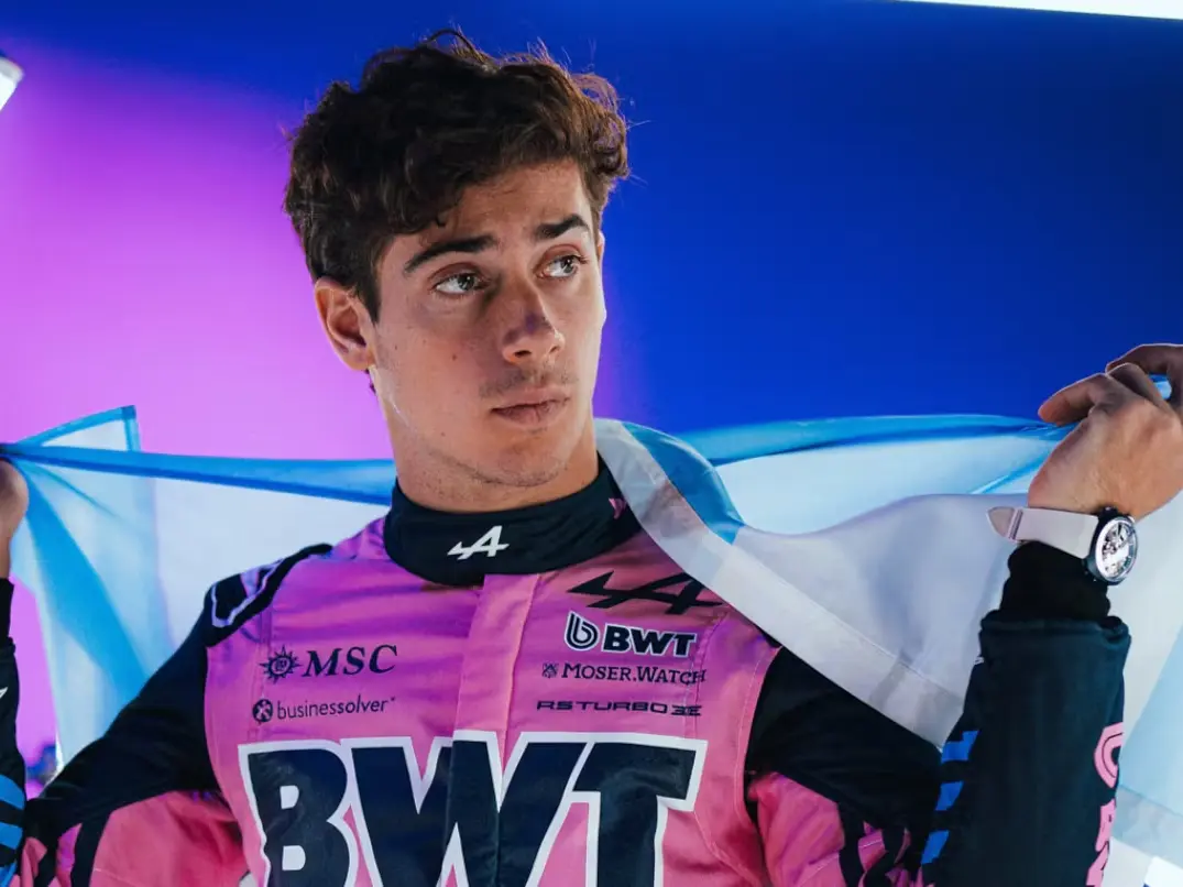 Franco Colapinto visitará la Argentina para hacer una exhibición de F1 el próximo domingo. Foto: IG/@alpinef1team