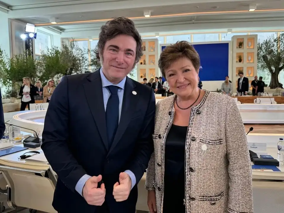 Javier Milei y Kristalina Giorgieva.