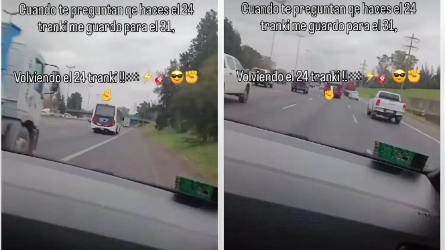 La camioneta realizó maniobras peligrosas en plena Panamericana.