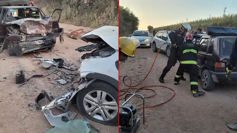 Grave accidente entre dos autos