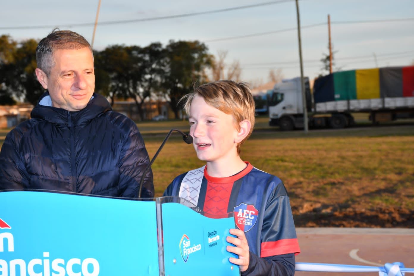 Bernarte y Bianchotti Catanneo en la inauguración de las canchas 3x3.
