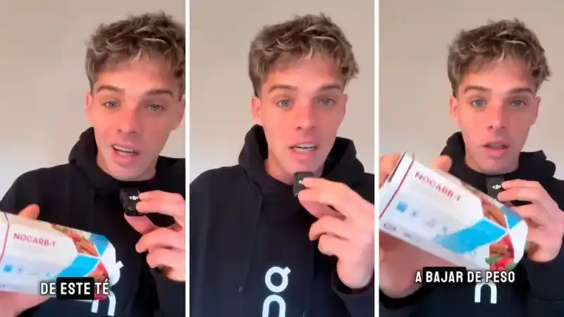 Santiago Maratea promocionando una infusión