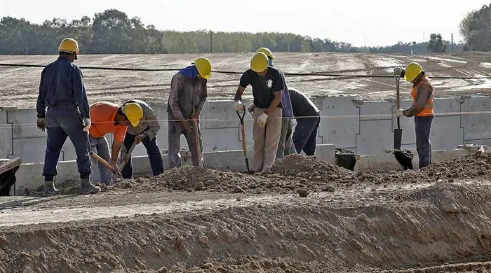 Trabajos en una ruta