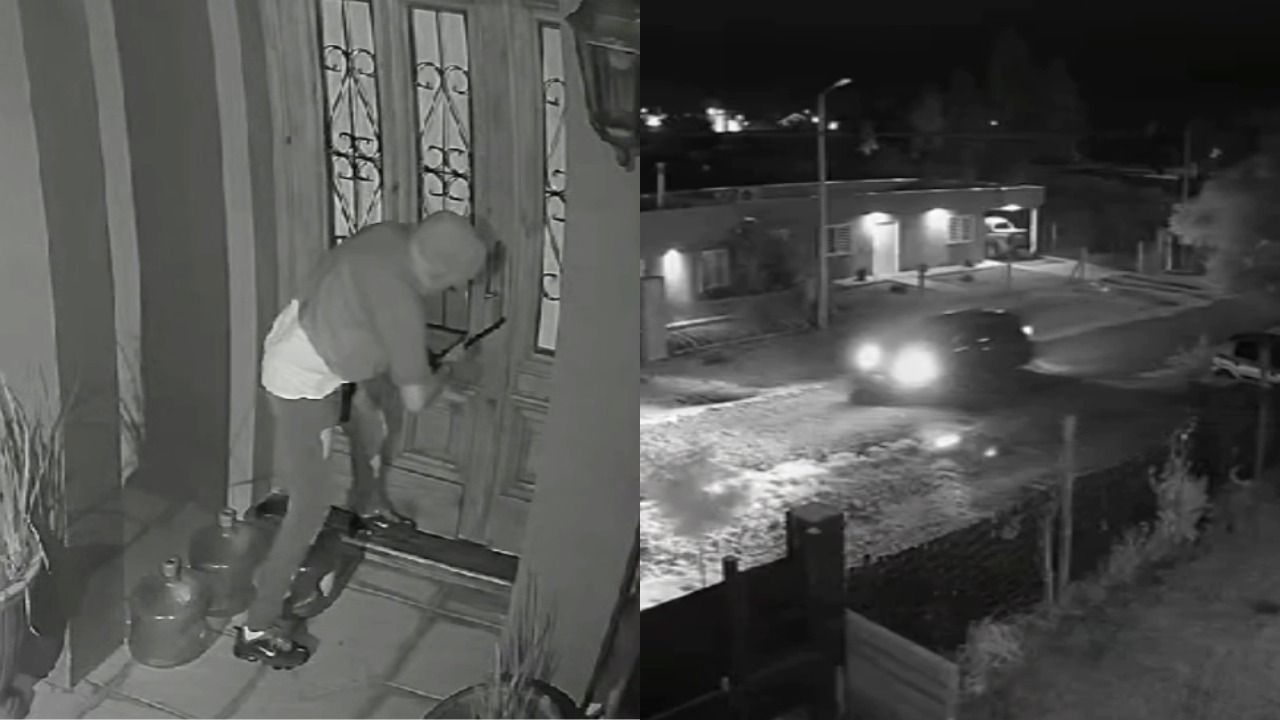 VIDEO: Así quisieron entrar los encapuchados armados a una vivienda del barrio El Escorial con apoyo de un auto.