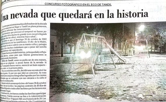 ¡Qué frío! Las bajas temperaturas y el recuerdo de octubre de 2002, cuando nevó en Tandil