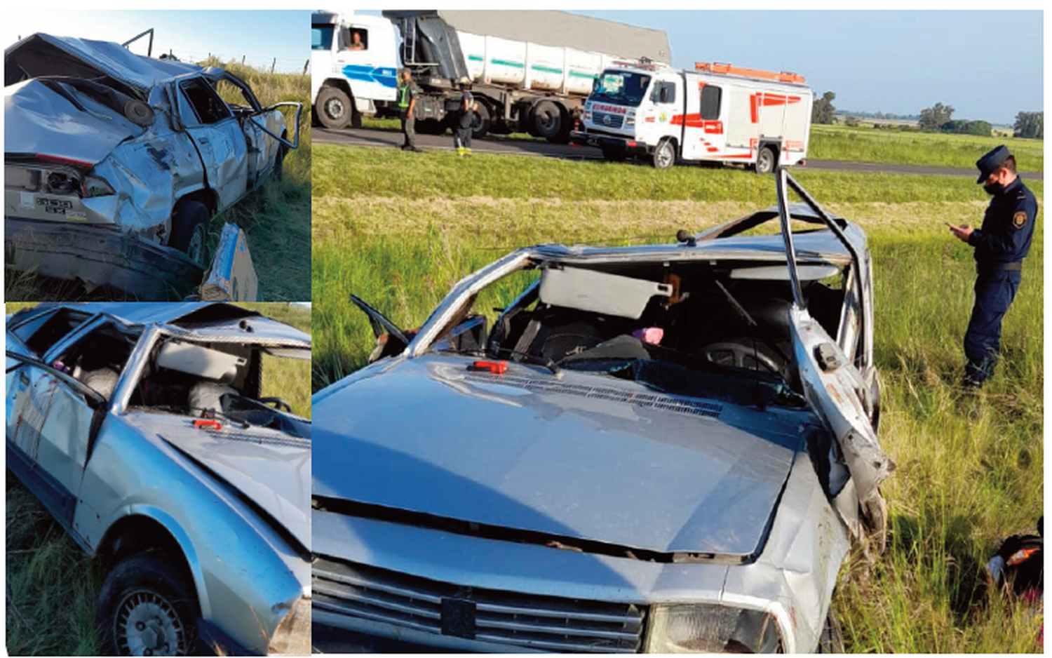 Un auto volcó en Ruta 12