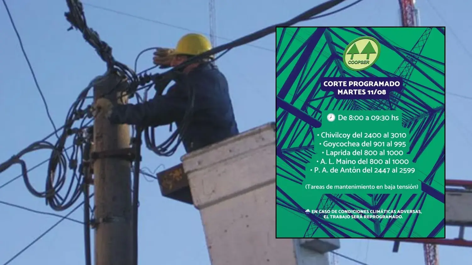 Los cortes programados están previstos para este martes en diferentes sectores de la ciudad.