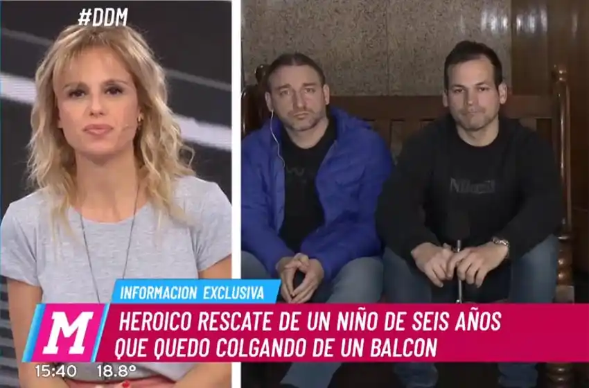 Habló el papá y el vecino que rescató al nene que colgaba de un balcón