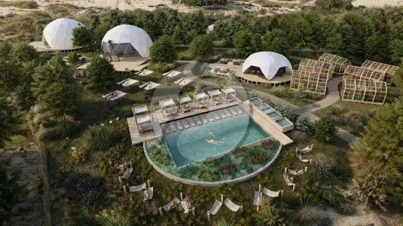 Las imágenes del moderno complejo sustentable que se proyecta en la zona de campings