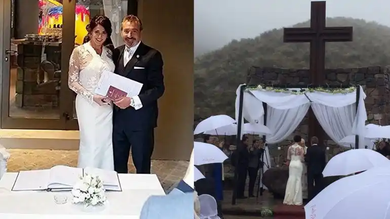 La boda bajo lluvia de Pamela David y Daniel Vila