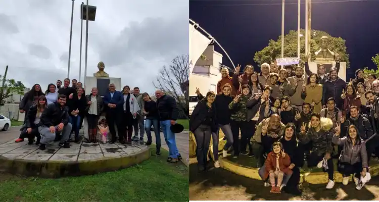 Día de la Lealtad: Salazar y  Noat estuvieron en el busto de Perón, pero el PJ oficial no organizó actividades