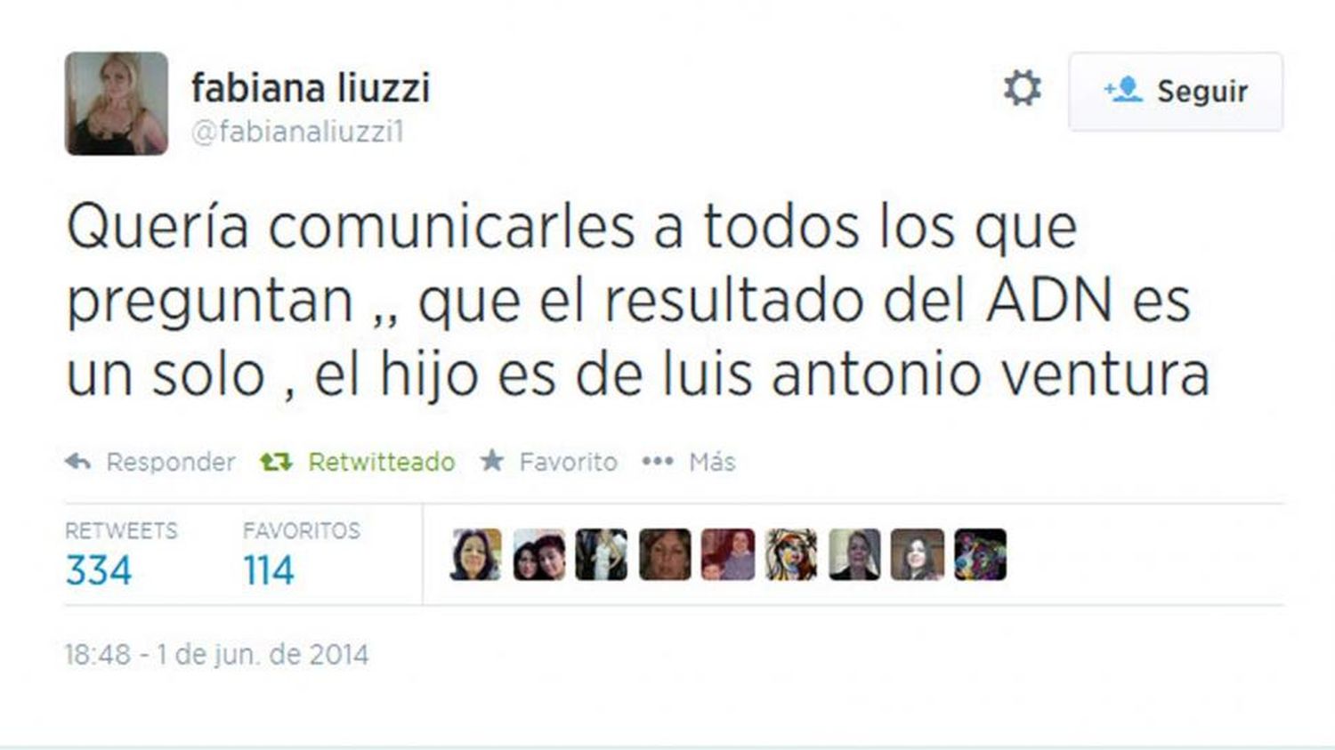 Escándalo: según Fabiana Liuzzi su hijo es de Luis Ventura