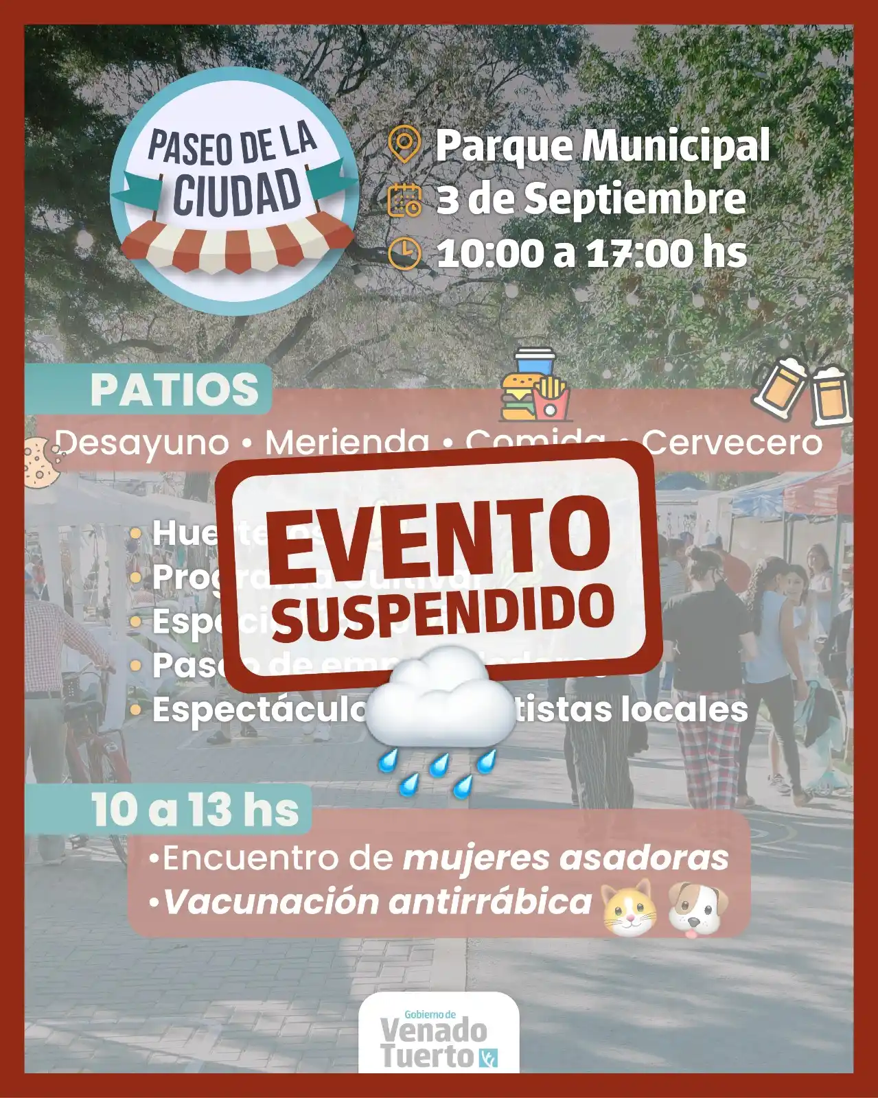 Paseo de la Ciudad suspendido