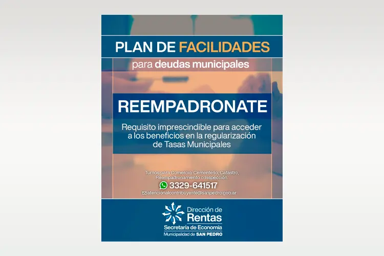 Reempadronamiento para acceder al nuevo Plan de Facilidades