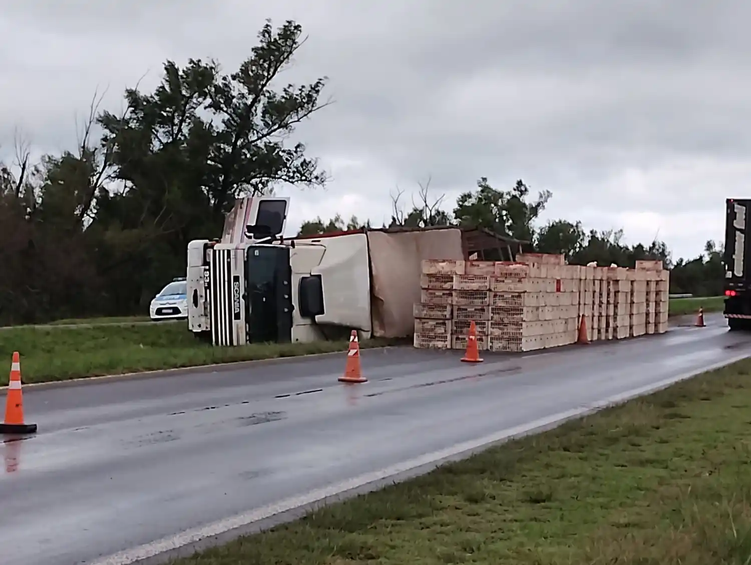 Ruta 12 :susto de un conductor Gualeyo