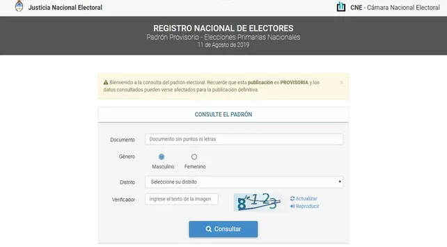 Dónde voto: ya se puede consultar el padrón para las elecciones nacionales de octubre