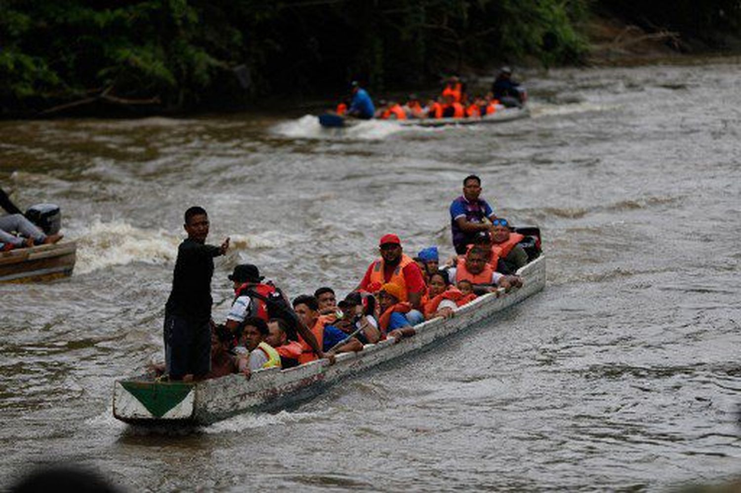migrantes a su llegada a la Estación de Recepción de Migrantes en Lajas Blancas, provincia de Darién, Panamá, el 6 de octubre de 2023.