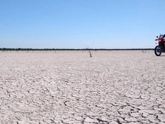 Laguna Paiva seca,  la imagen que preocupa