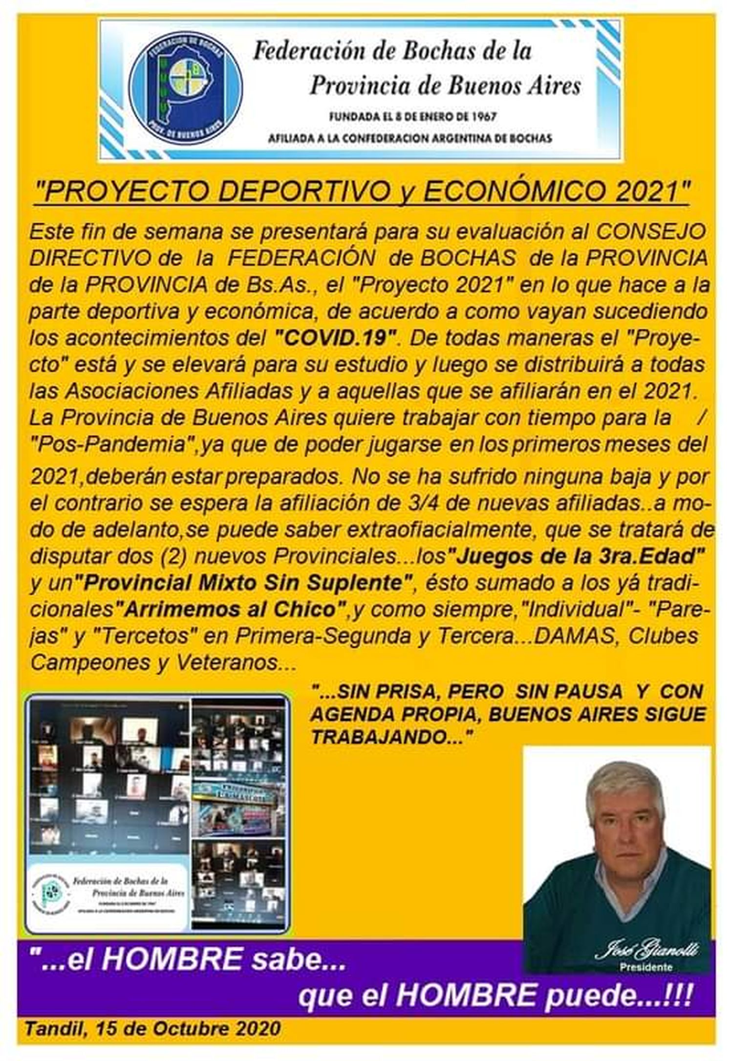 Bochófilos buscan volver a la actividad