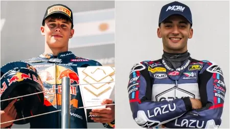Valentín Perrone y Marco Morelli, los argentinos que compiten en Moto 3 en Malsia. Foto: tech3racing/MLav Racing