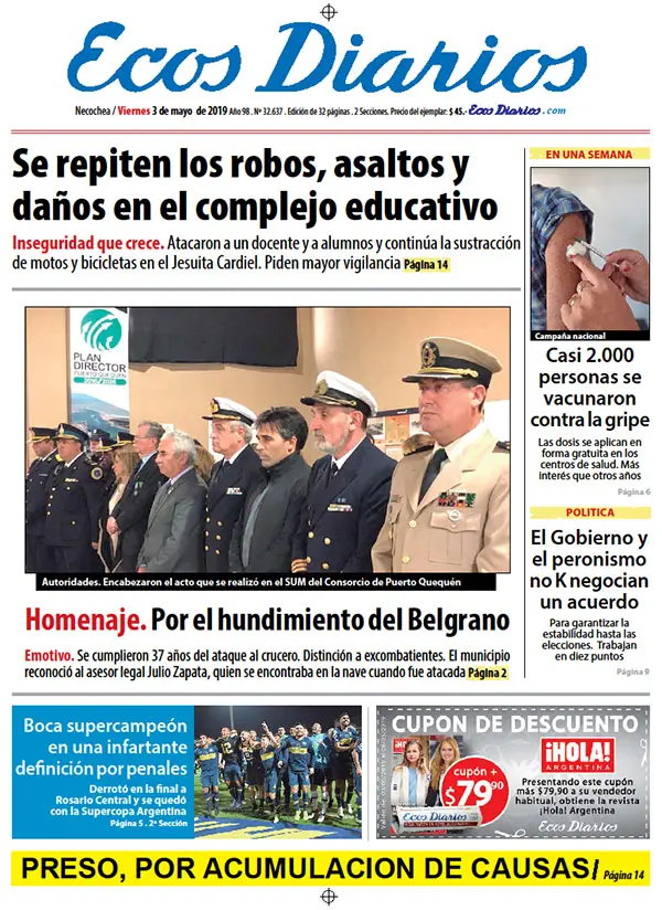 Tapa del 3 de mayo de 2019