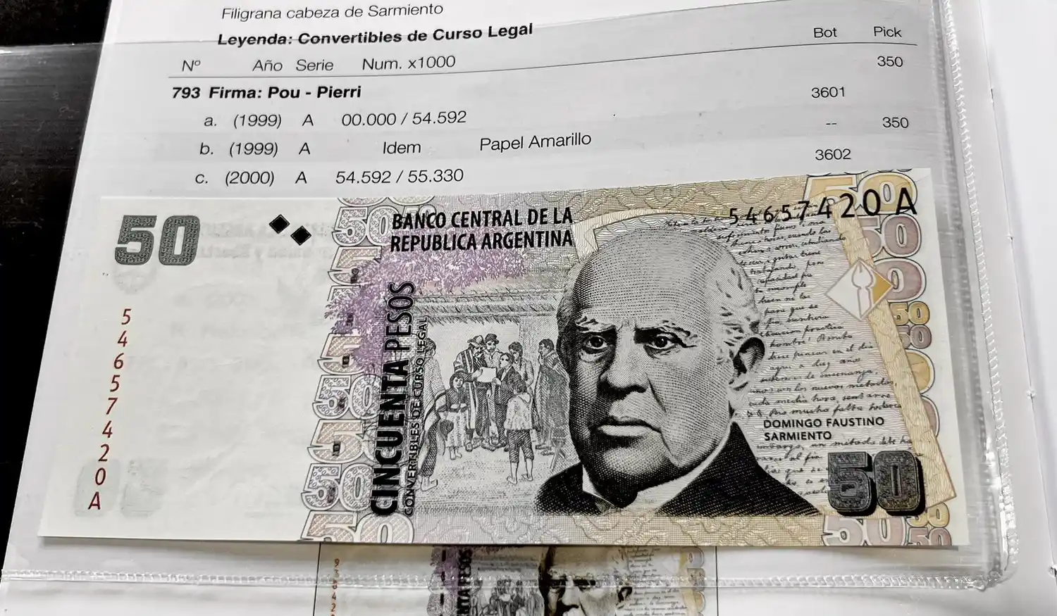 billete de 50 pesos valioso