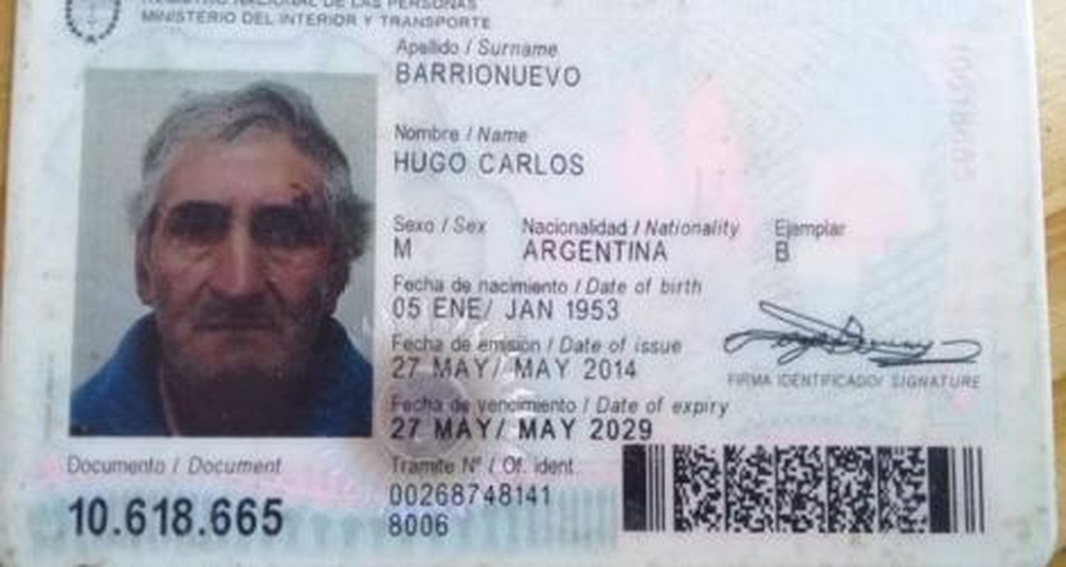 Encontraron el documento de Hugo Barrionuevo