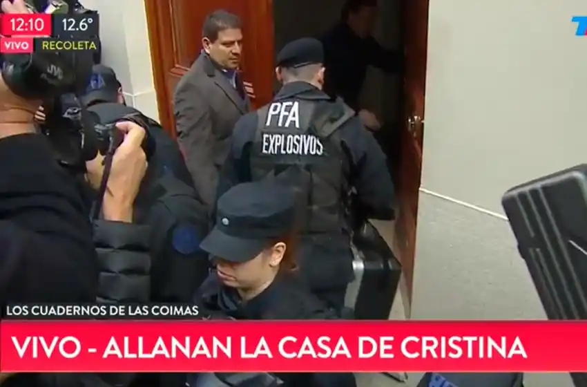 La Policía Federal comenzó con los allanamientos a Cristina Fernández de Kirchner