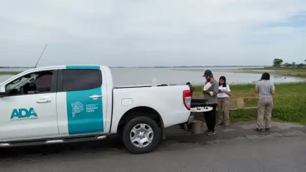 Técnicos provinciales tomaron muestras del agua de la laguna de Chascomús