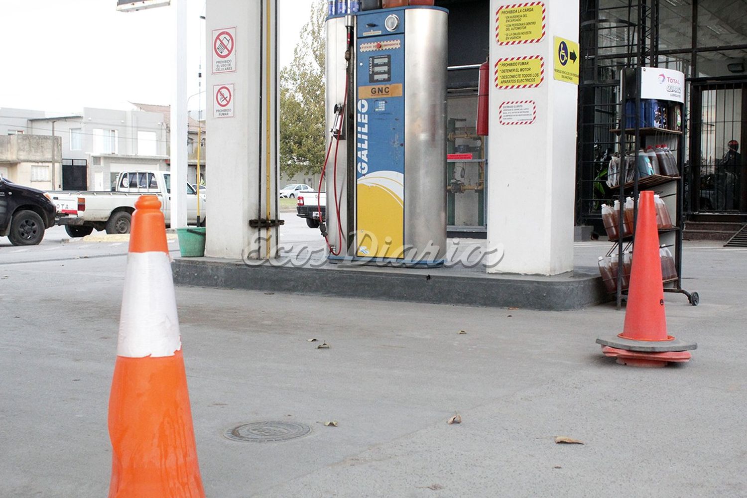 Interrumpido. En la estación de servicio de José Luis Arrate, según informó el empresario