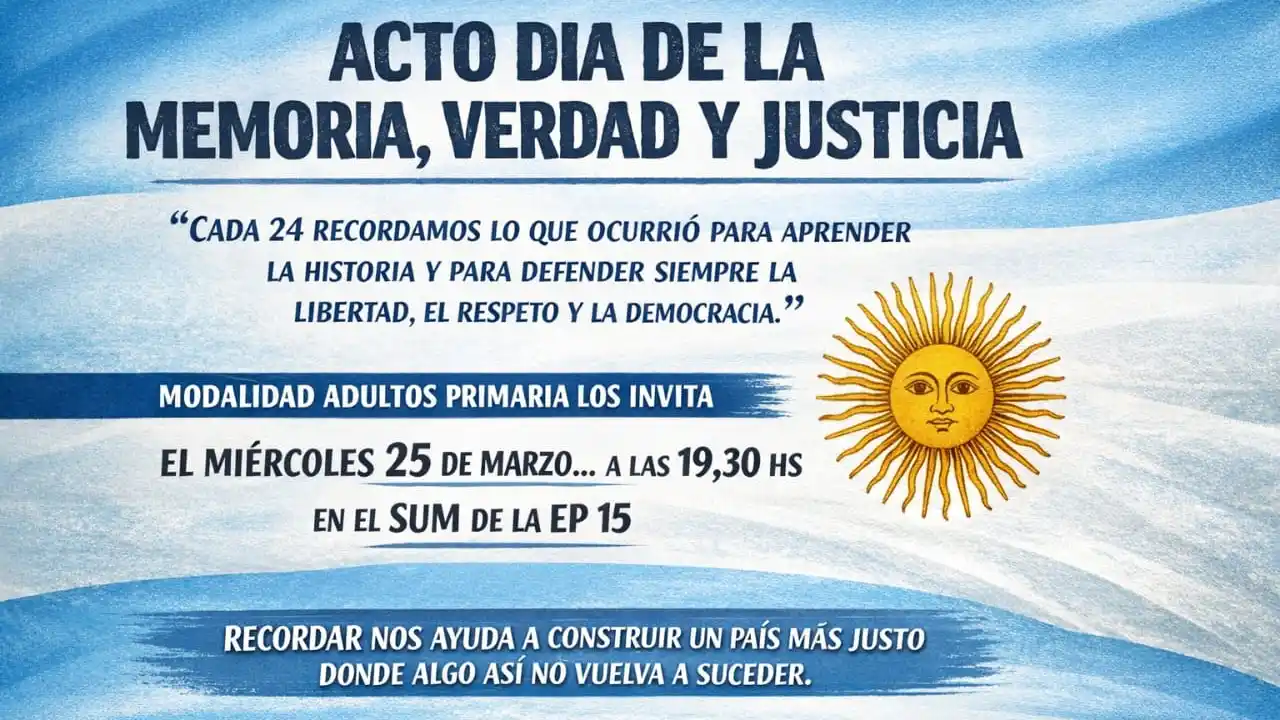 Acto por el Día de la Memoria en la EP N°15