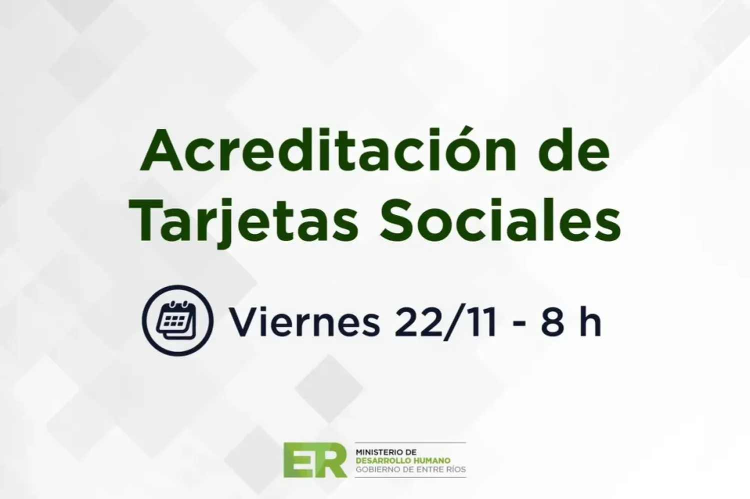 El viernes se acreditarán las tarjetas sociales con aumento