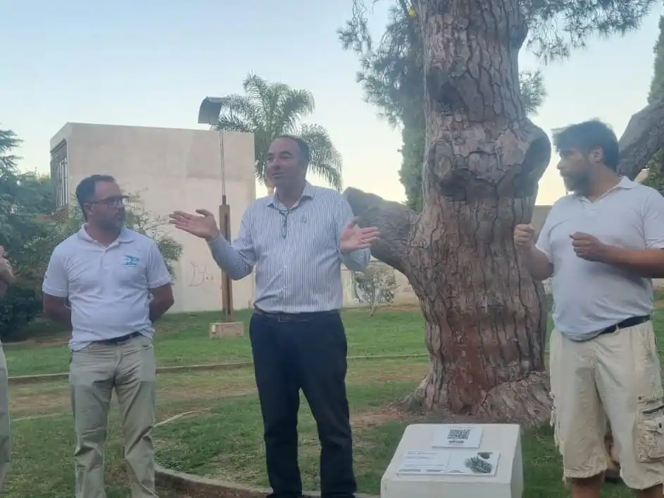 La Asociación Sanmartiniana recordó el aniversario de la Batalla de San Lorenzo. bajo el retoño del pino.