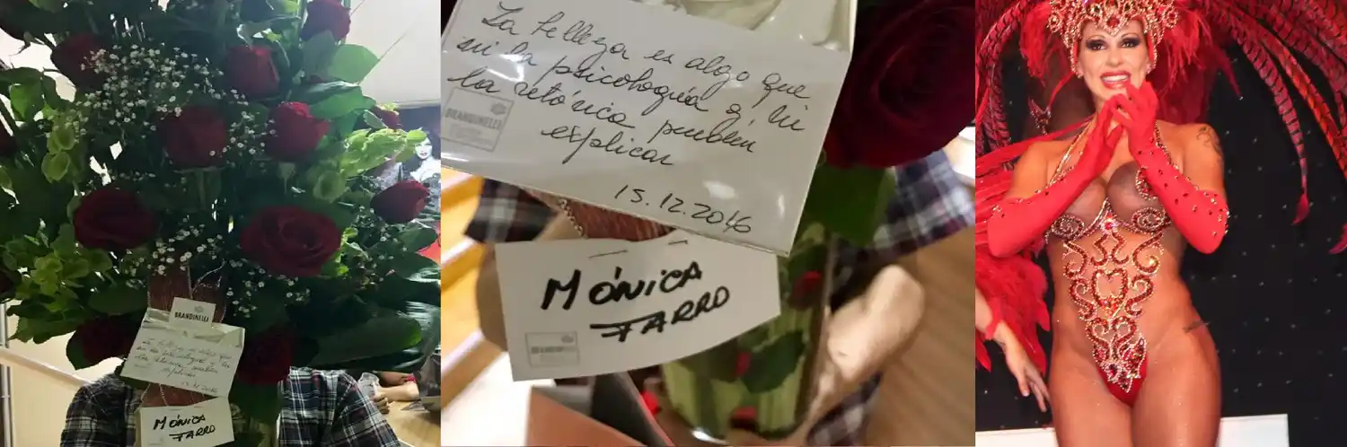 Mónica Farro agasajada por un seguidor anónimo