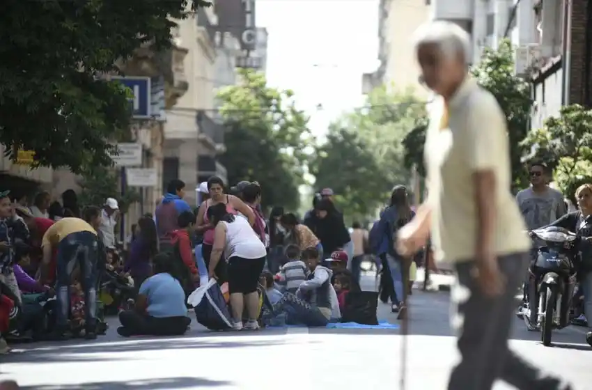 Se realiza una movilización en el microcentro