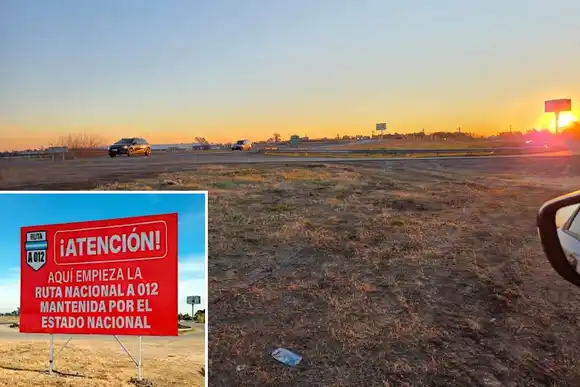Arrancaron uno de los carteles que la provincia colocó para señalizar rutas nacionales y advertir su estado